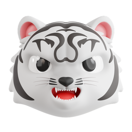 Enrage White Tiger  3D Icon