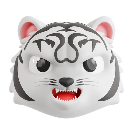 Enrage White Tiger  3D Icon