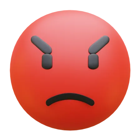 Enraged Face Angry Emoji 3 D Icon Illustration 3D Icon