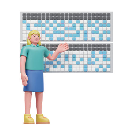 Enseignant définissant l'horaire des cours  3D Icon