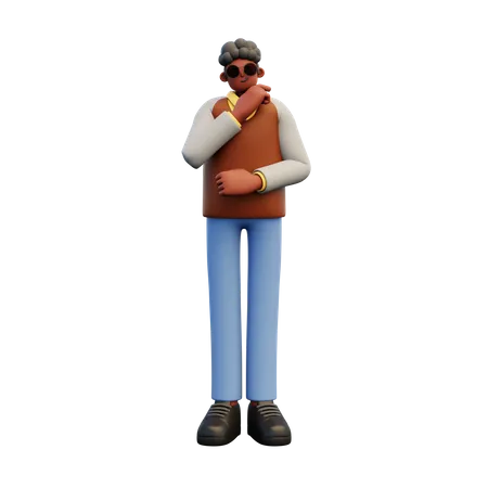 Enseignant masculin donnant une pose debout  3D Illustration