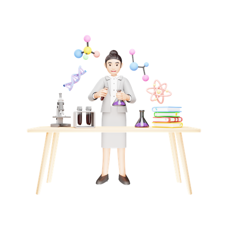 Enseignant faisant des expériences en laboratoire  3D Icon