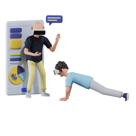 Enseignement du coach dans le métaverse  3D Icon