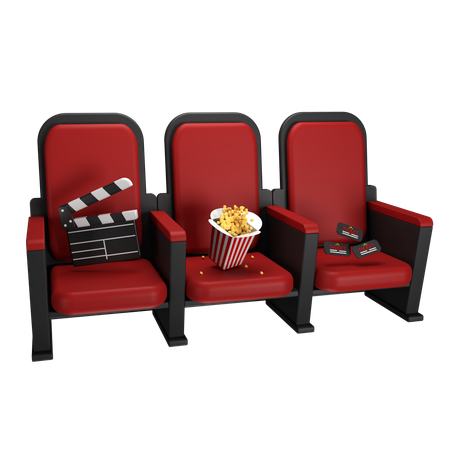 Ensemble de chaises de cinéma  3D Icon