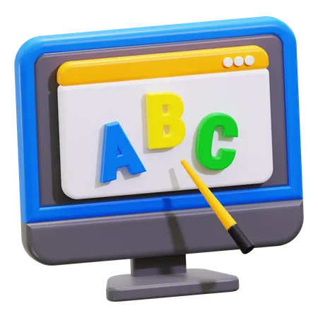 Ensino on-line  3D Icon