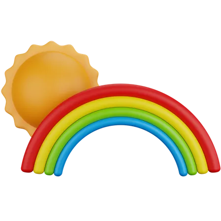 Arc en ciel ensoleillé  3D Icon