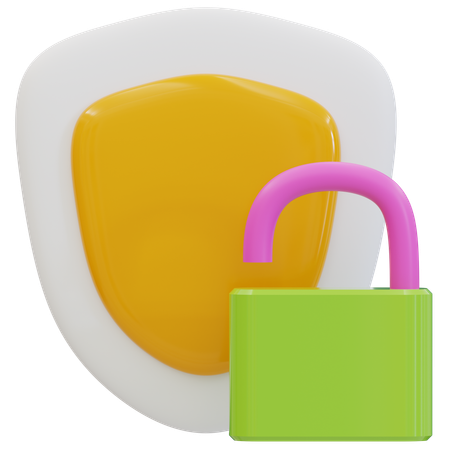 Ensuring Data Security With A Lock  3D Icon