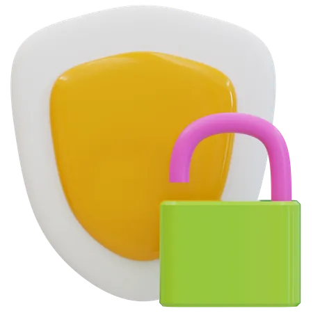 Ensuring Data Security With A Lock  3D Icon