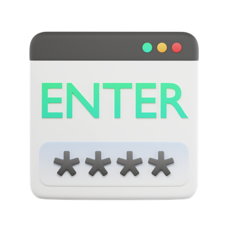 Enter Password  3D Icon