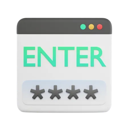 Enter Password  3D Icon