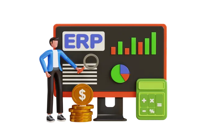 Enterprise Resource Planning System  3D Illustration