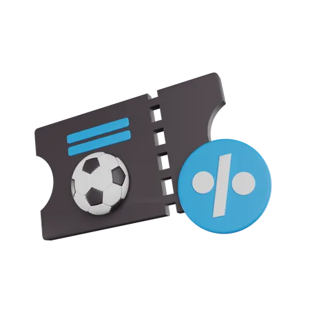 Entrada para el partido de futbol  3D Icon