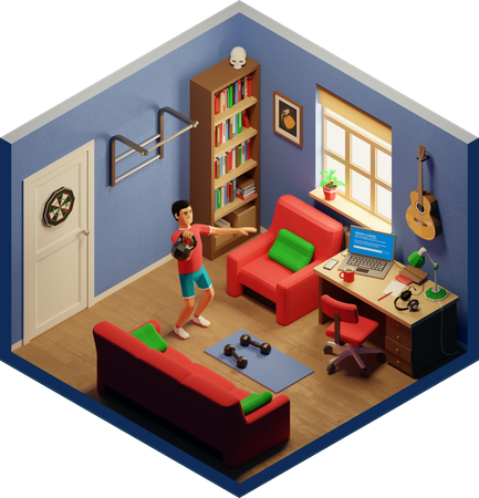 Entraînement à domicile  3D Icon