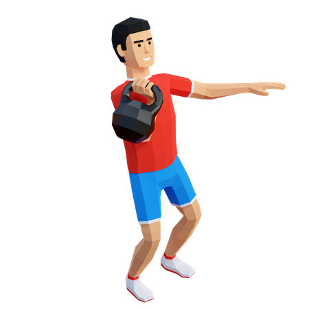 Entraînement avec kettlebell  3D Icon