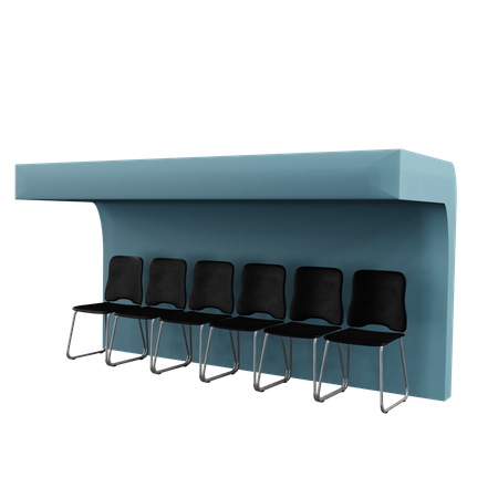 Entraîneur du personnel et bancs  3D Icon