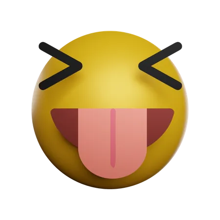 Entrecerrando los ojos riendo emoji  3D Illustration