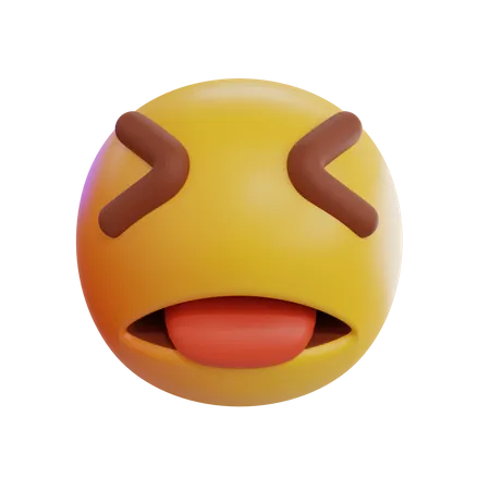 Entrecerrando los ojos riendo emoji  3D Icon