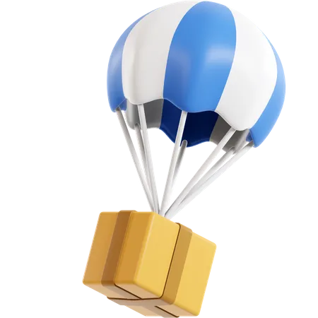 Entrega de caja de paracaídas  3D Illustration