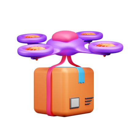 Entrega con drones  3D Icon