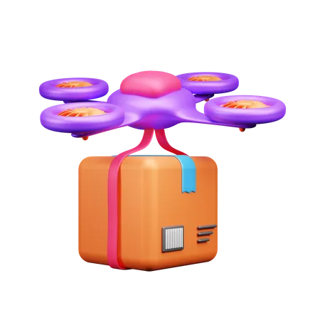 Entrega con drones  3D Icon