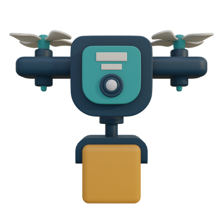 Entrega con drones  3D Icon