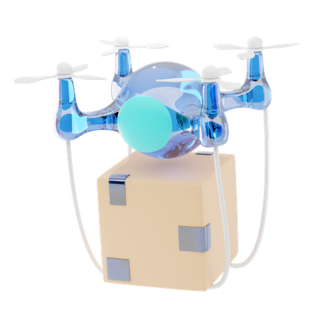 Entrega con drones  3D Icon