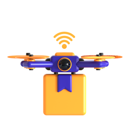 Entrega con drones inteligentes  3D Icon