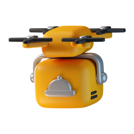 Entrega de comida con drones  3D Icon