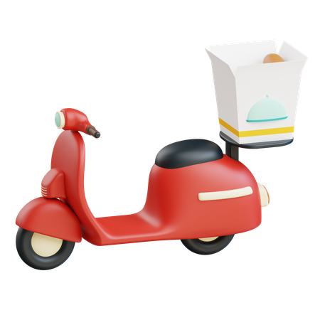 Entrega de caixa de arroz em scooter  3D Icon