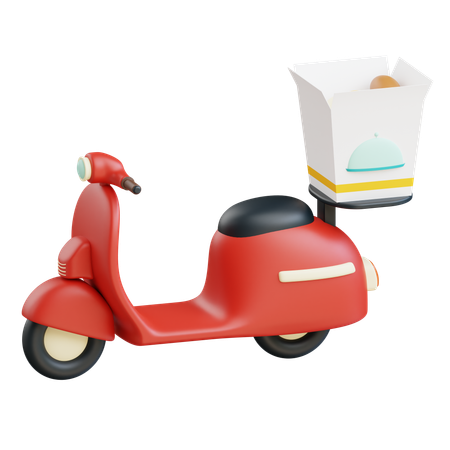 Entrega de cajas de arroz en scooter  3D Icon