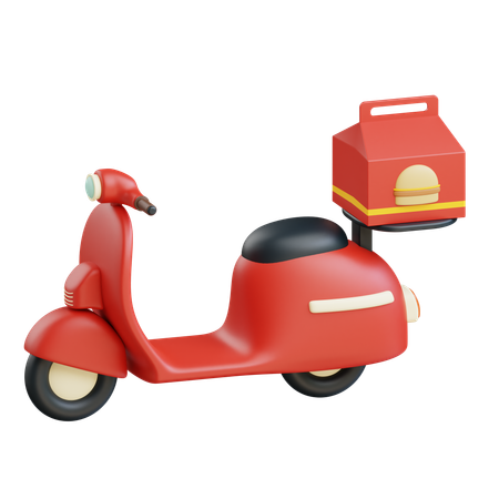 Entrega de comida en scooter  3D Icon