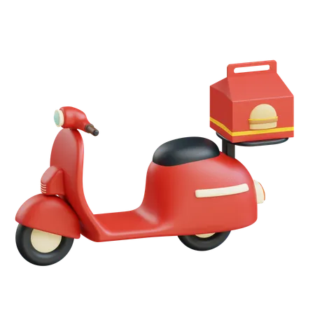 Entrega de comida en scooter  3D Icon