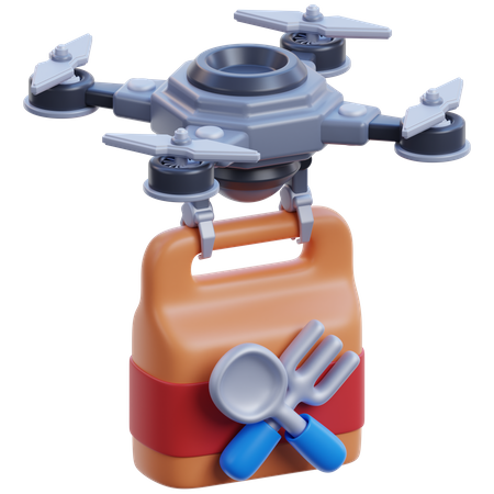 Entrega de comida com drone  3D Icon