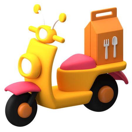 Scooter para entrega de comida  3D Icon