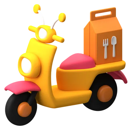 Scooter para entrega de comida  3D Icon