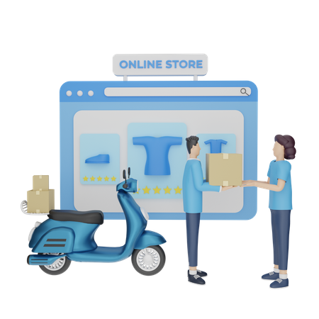 Entrega de compras on-line  3D Icon