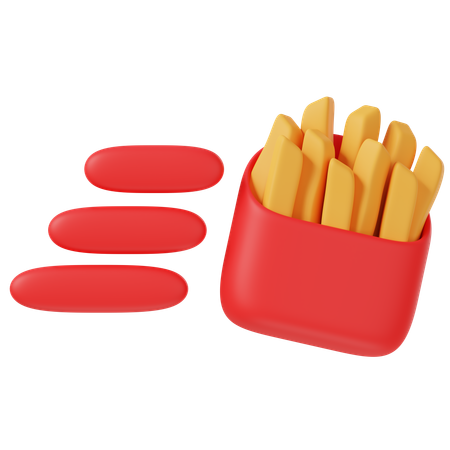 Entrega de papas fritas  3D Icon