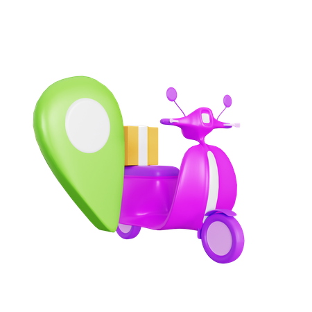 Entrega de scooter  3D Icon