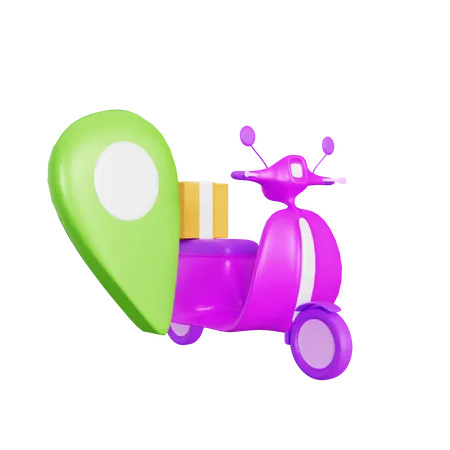 Entrega de scooter  3D Icon