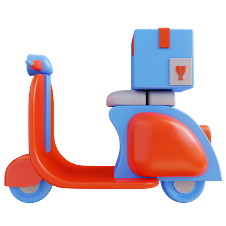 Entrega de scooter  3D Illustration