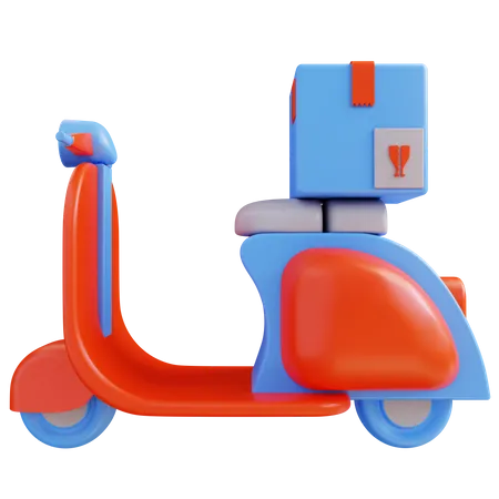 Entrega de scooter  3D Illustration