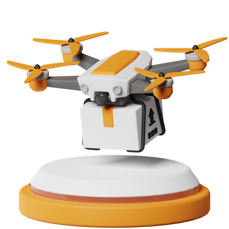 Entrega con drones  3D Icon