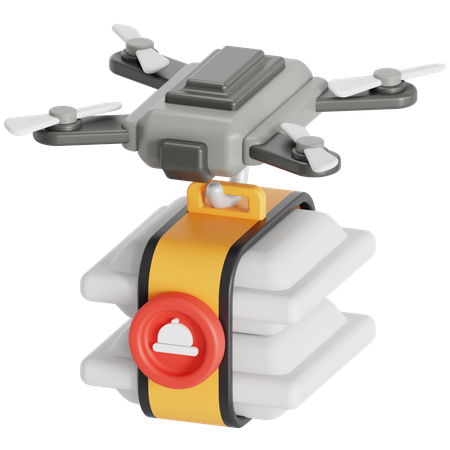 Entrega con drones  3D Icon