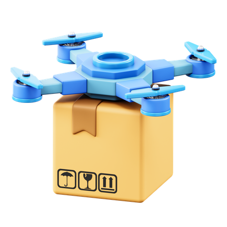 Entrega con drones  3D Icon