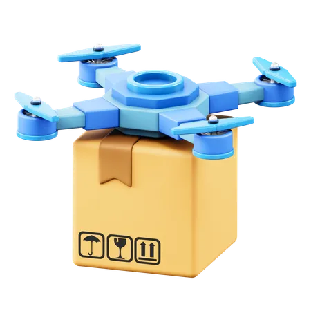 Entrega con drones  3D Icon