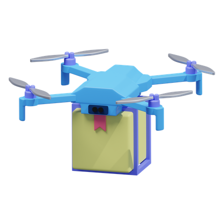 Entrega con drones  3D Icon