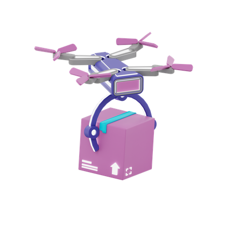 Entrega con drones  3D Icon