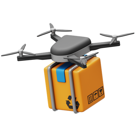 Entrega con drones  3D Icon