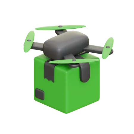 Entrega con drones  3D Icon