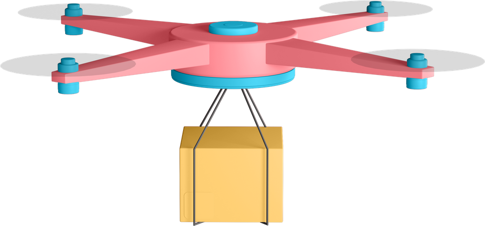 Entrega con drones  3D Illustration